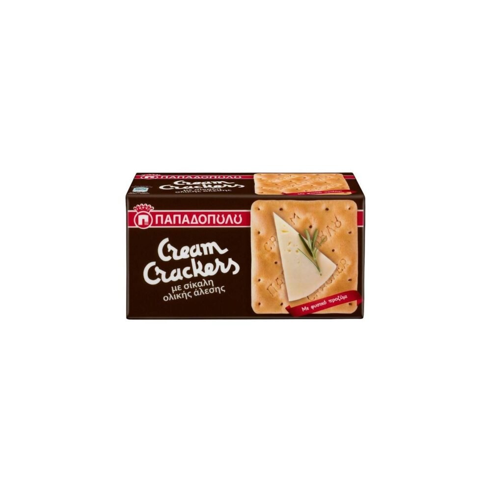 Papadopoulos Cream Crackers Wholegrain Rye 175gr