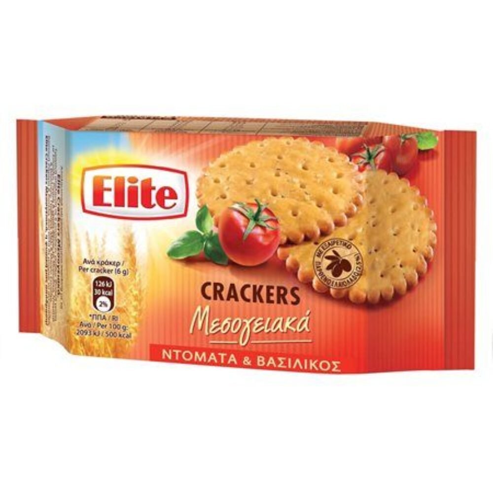 Elite Mediterranean Crackers Tomato & Basil 105gr
