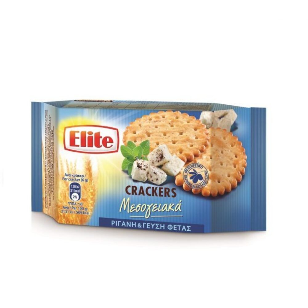 Elite Mediterranean Crackers Oregano & Feta Cheese 105gr
