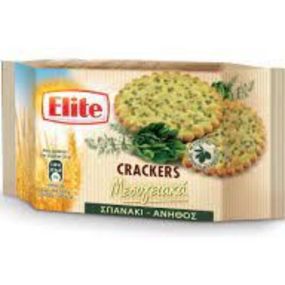 Elite Mediterranean Crackers Spinach & Dill 105gr