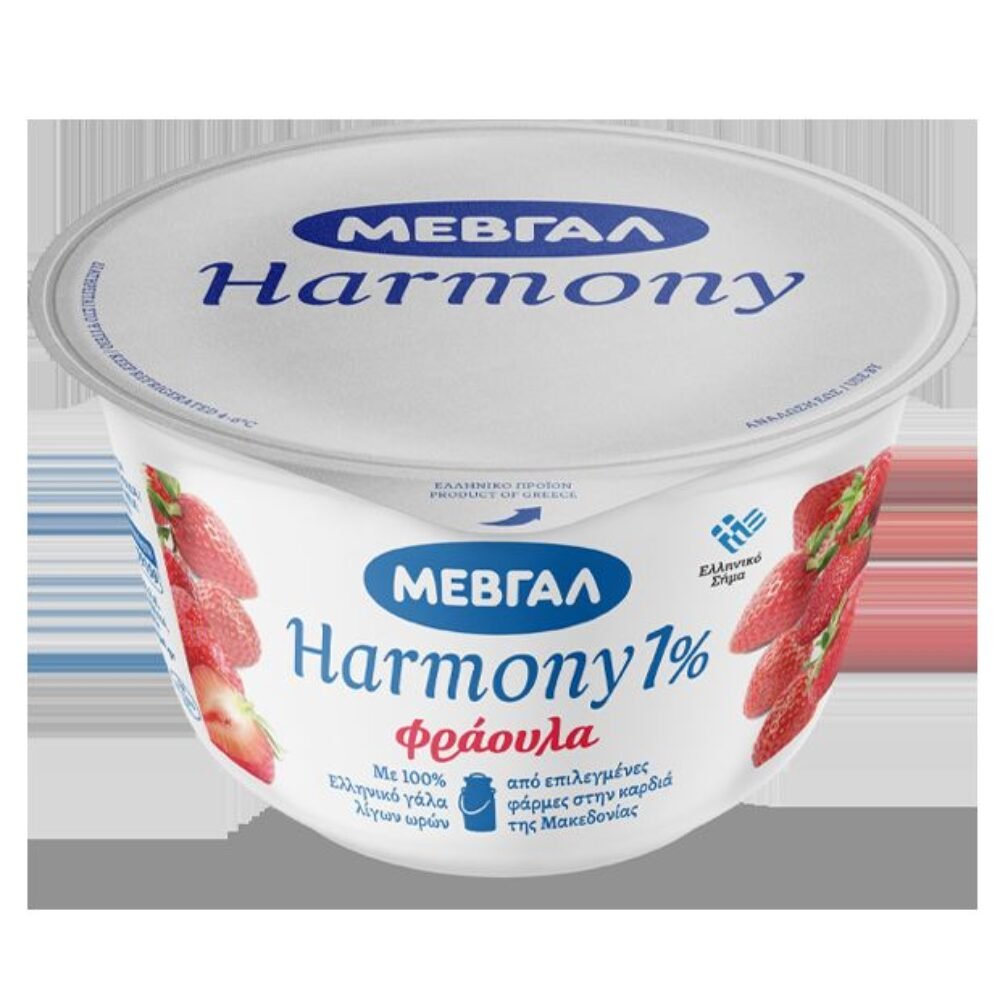 Mevgal Yogurt with Fruit Strawberry 1% fat 170gr