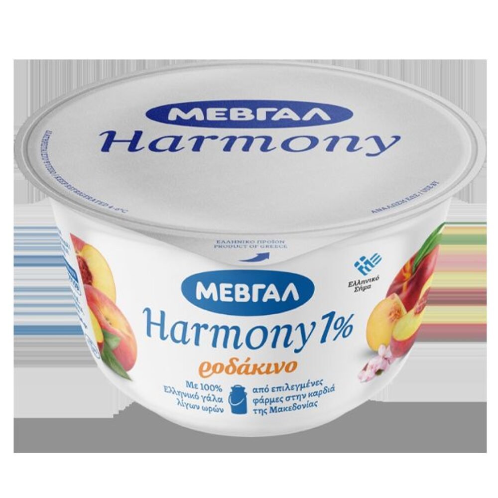 Mevgal Yogurt with Fruit Peach 1% fat 170gr