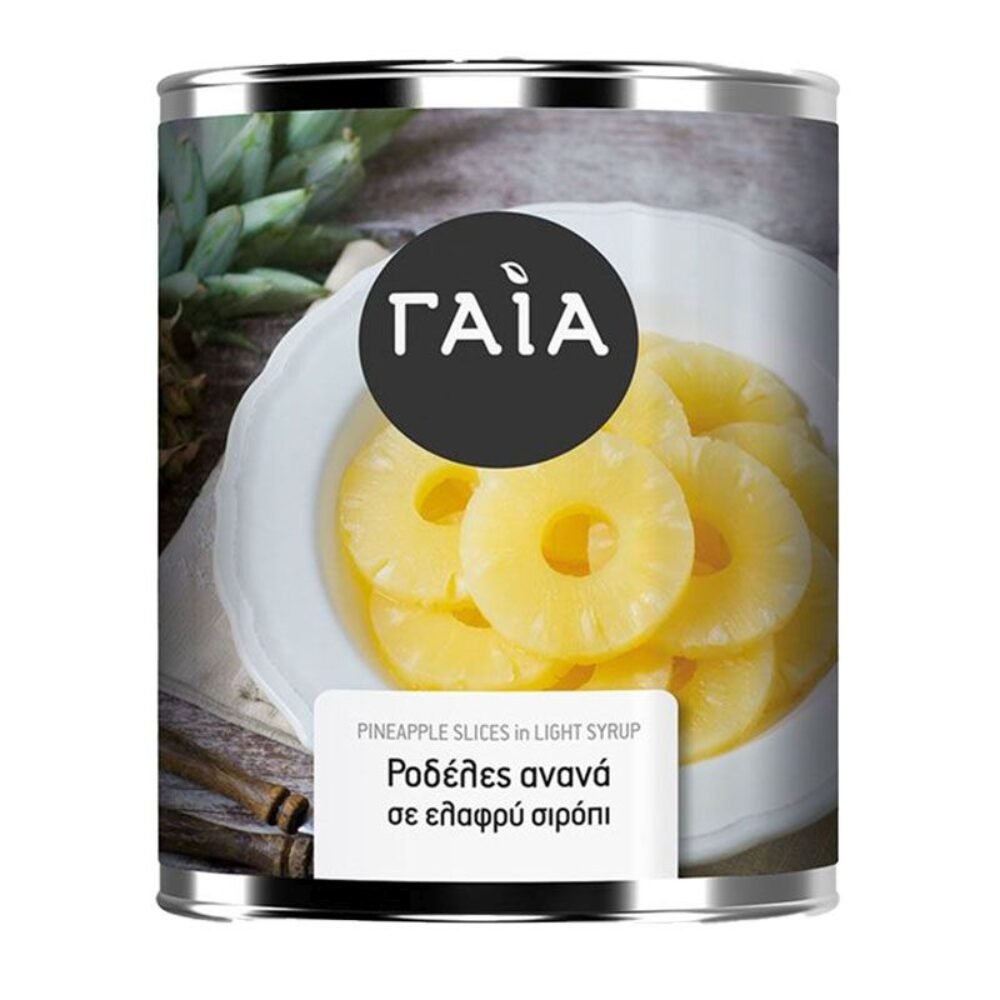 Gaia Pineapple Slices in Light Syrup 830gr