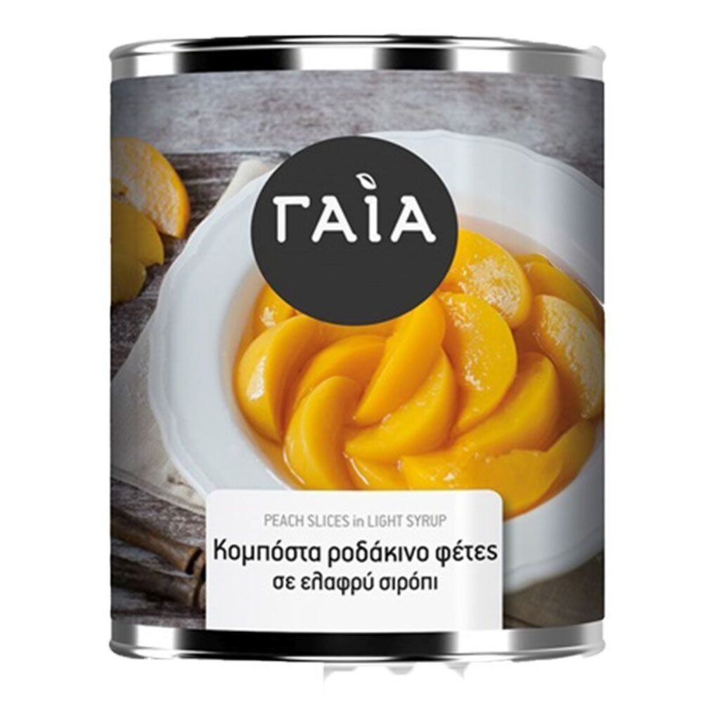 Gaia Peach Halves in light Syrup 820gr