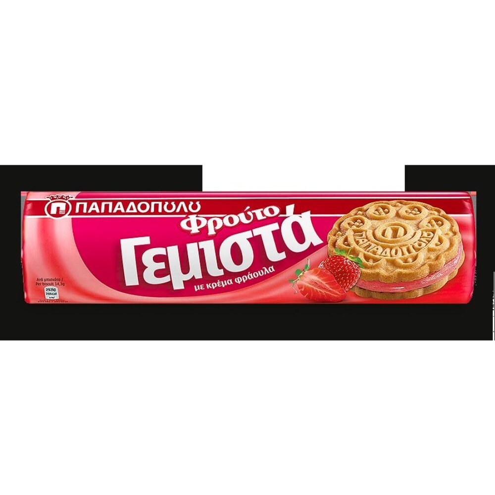 Papadopoulos Sandwich Biscuits with Strawberry 200gr