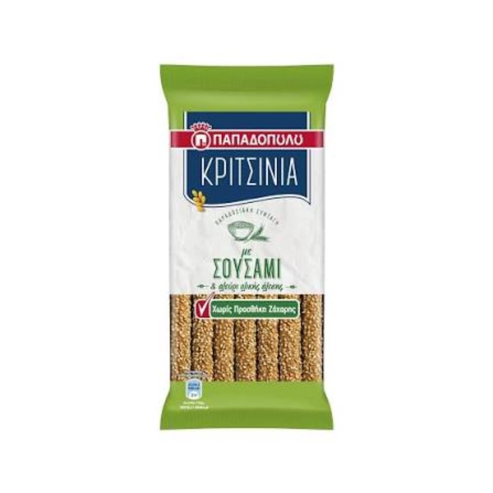 Papadopoulos Breadsticks Wholegrain No Sugar 170gr